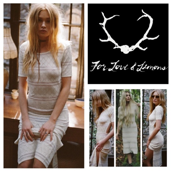 Knitz For Love & Lemons Joni White Dress M Boutique NWT New Cut Outs 2026 SALE - Picture 9 of 9